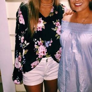 Black Floral Top